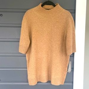Chicos 100% cashmere mock neck sweater. Camel, size large like everlane or jcrew